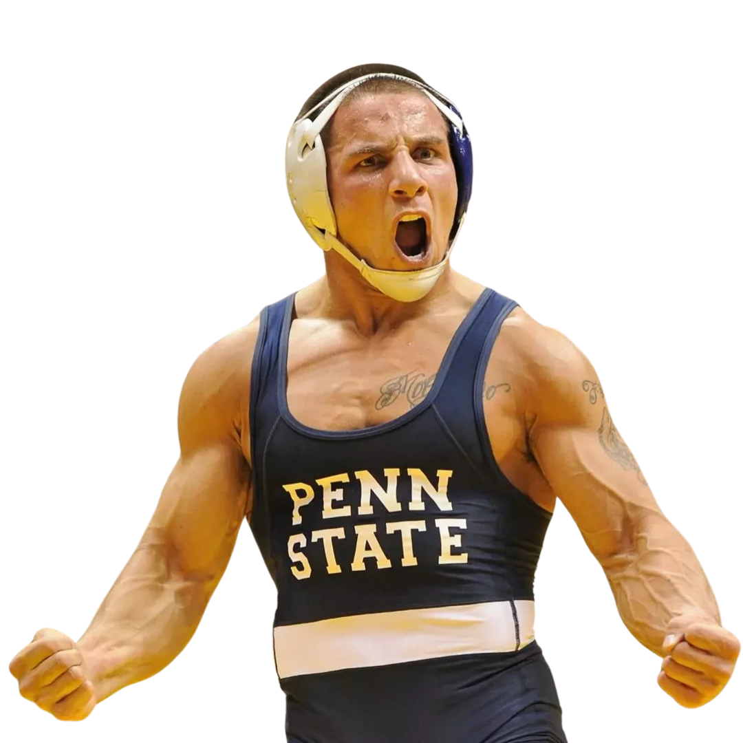 Frank Molinaro wearing a Penn State wrestling singlet