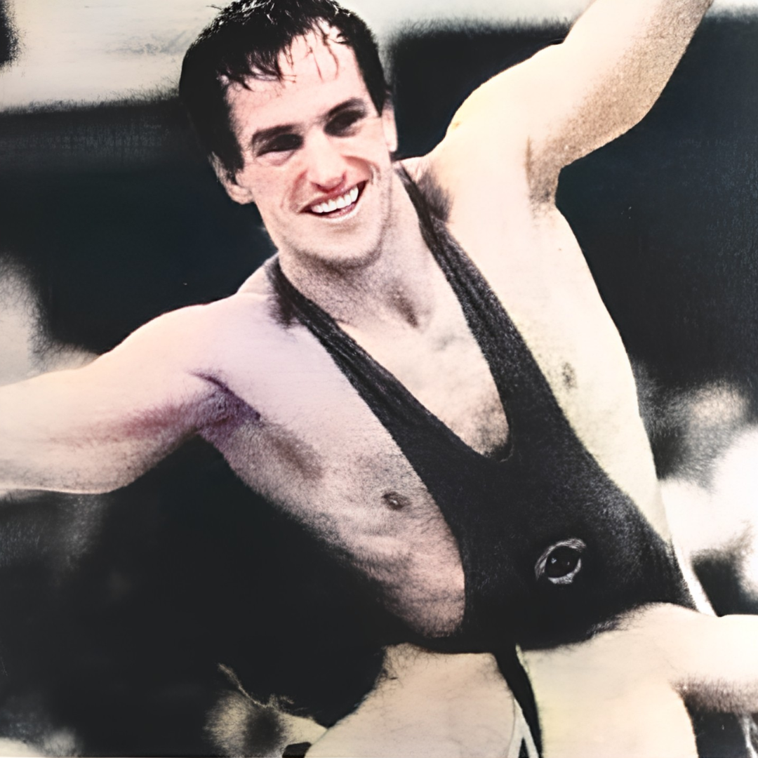 Sergei Beloglazov during a wrestling match 