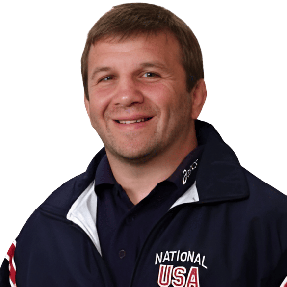 Head coach Ken Chertow wearing his USA Olympic jacket. 