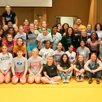 Female wrestlers at the SuperGirl Training Camp in Altoona, PA. 