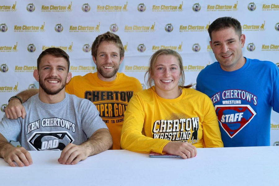 Kylie Welker and Zain Retherford at Ken Chertow's wrestling camp