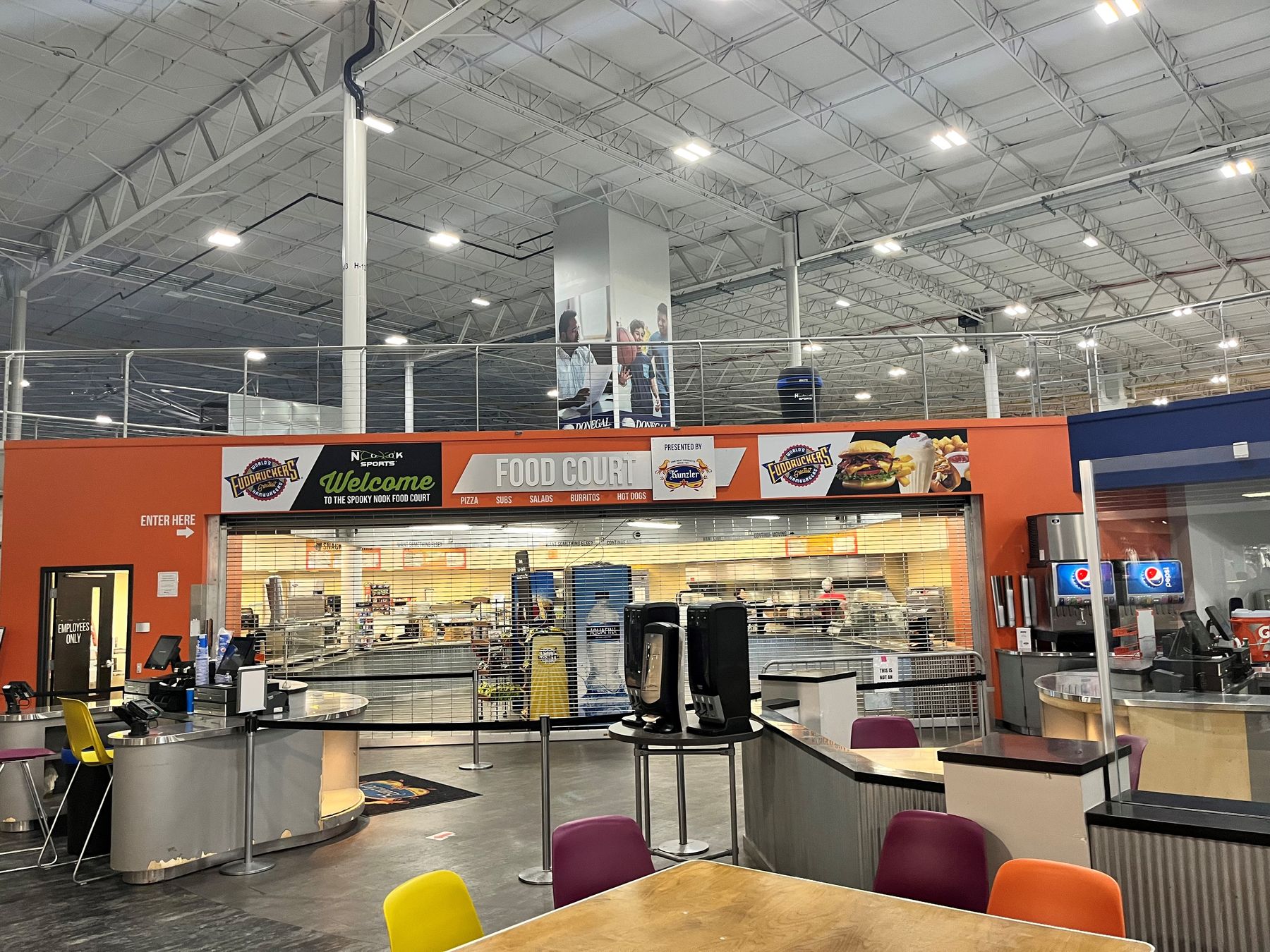 The food court counter at Spooky Nook Sports, where Ken Chertow's Pennsylvania summer wrestling camp eats