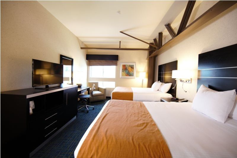 A two-queen-bed room at the Warehouse Hotel in Manheim, for Ken Chertow's Pennsylvania summer wrestling camp